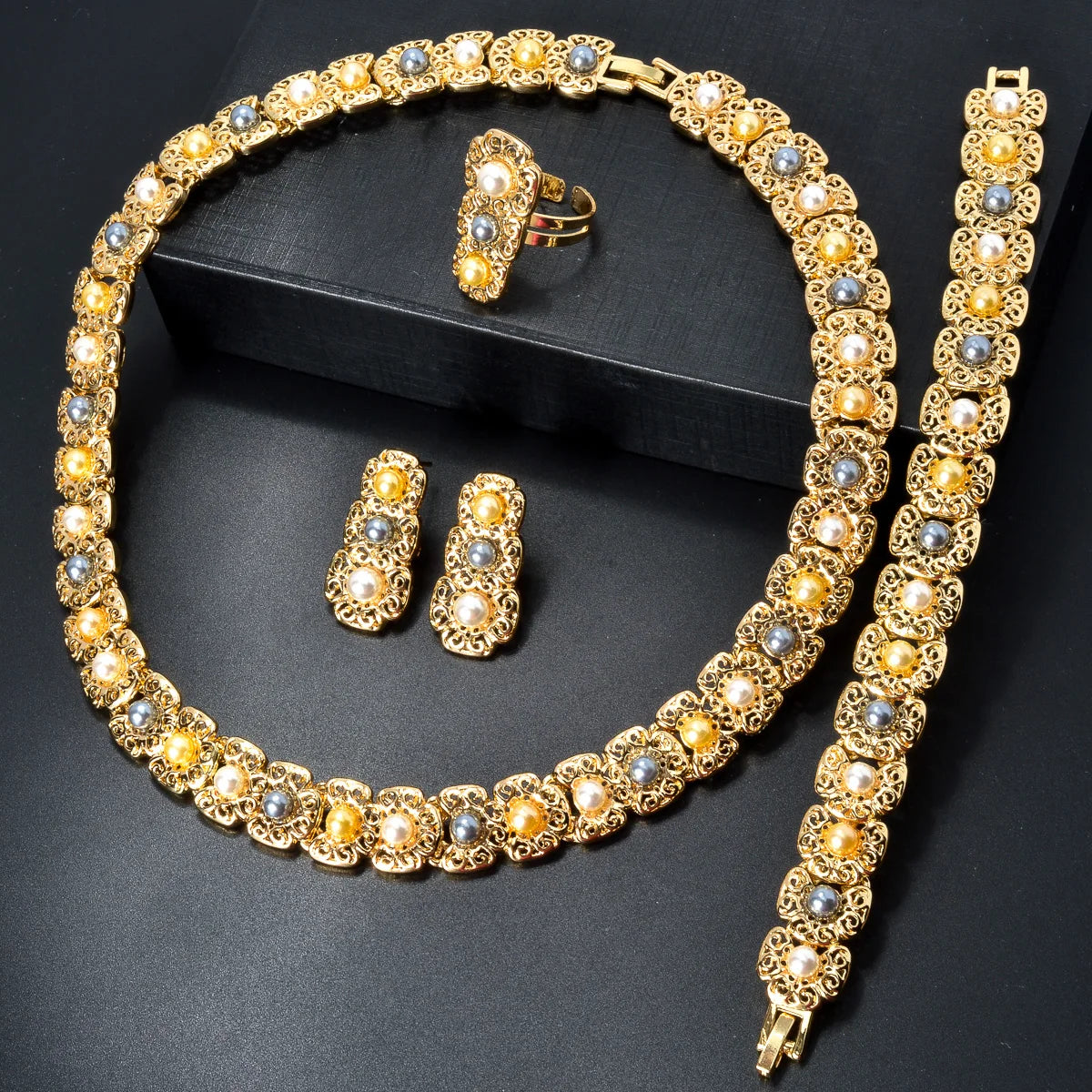 Earring, Necklace, Bracelet & Ring Set