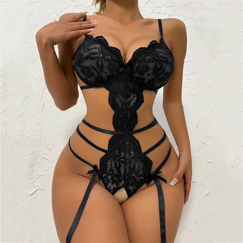 Lace-up Seamless Bodysuit For Women