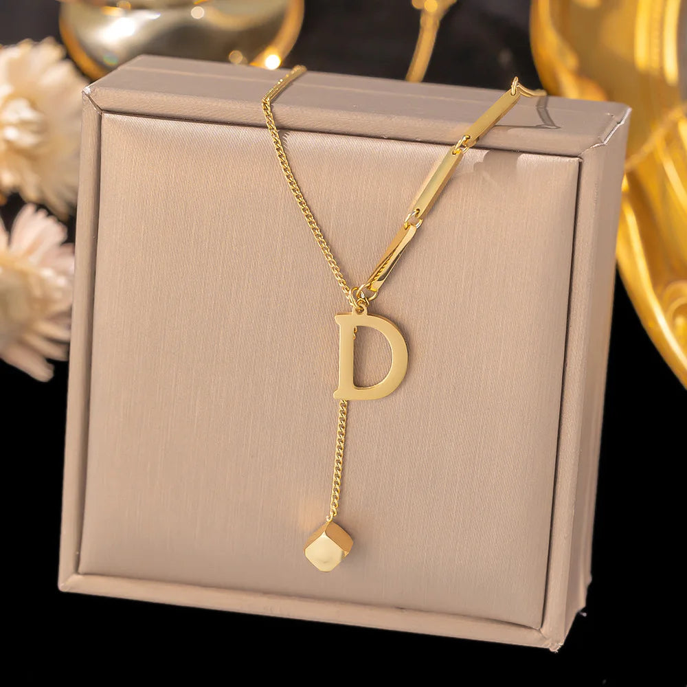 Initial Letter Necklace for Women