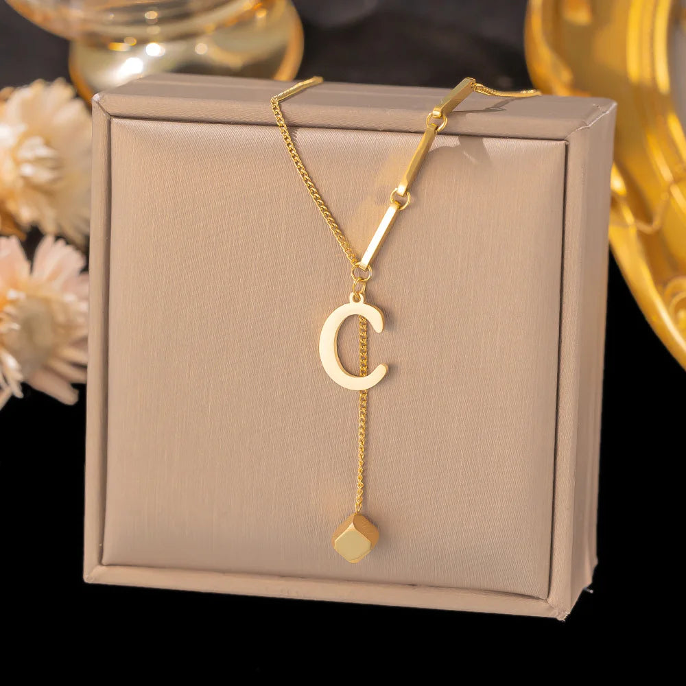 Initial Letter Necklace for Women