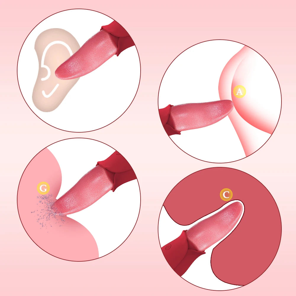 Nipple Vagina Tongue Vibrator Sex Toys for Unisex