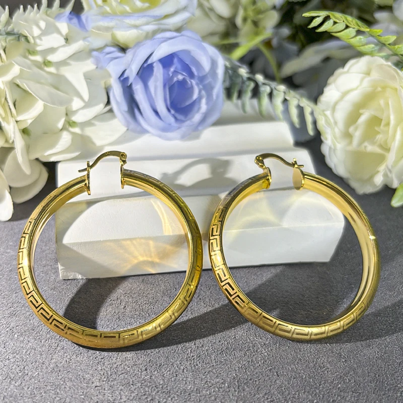 18K Gold Plated Hoop Earrings for Women