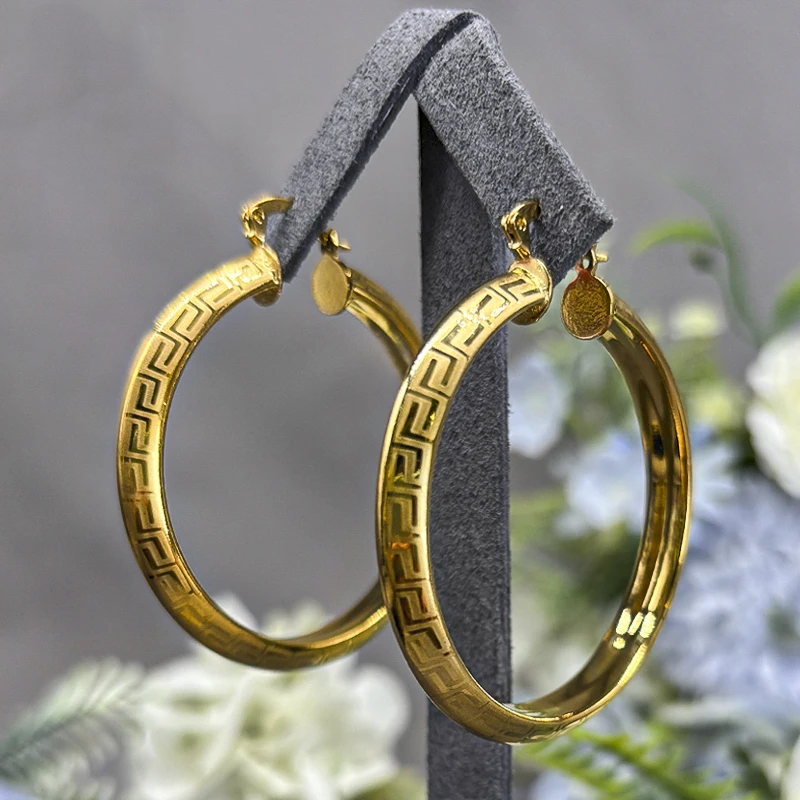 18K Gold Plated Hoop Earrings for Women
