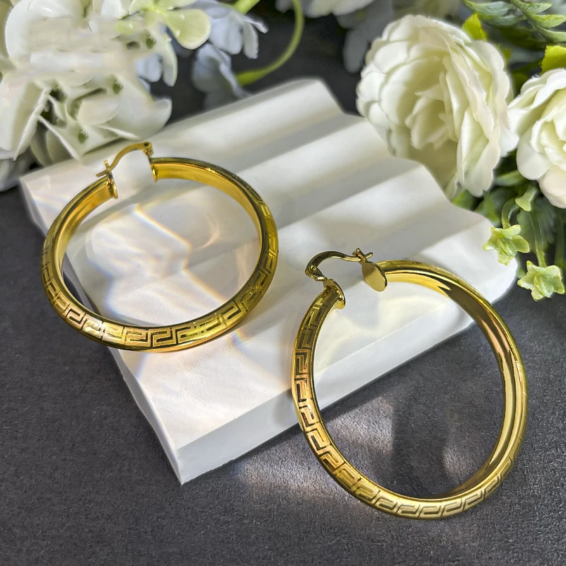 18K Gold Plated Hoop Earrings for Women