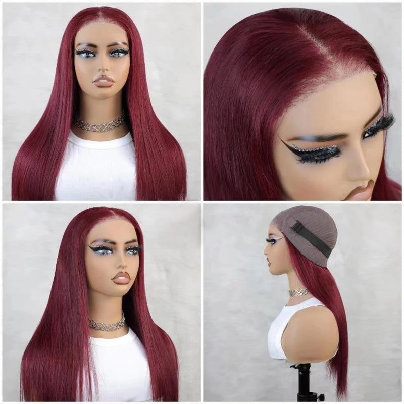 Burgundy Glueless Wig