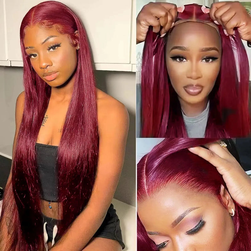 Burgundy Glueless Wig