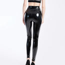 Black Pu Leather Pants Women