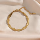 18K Gold Plated Waterproof Necklace Bracelet Set