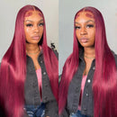 Burgundy Glueless Wig