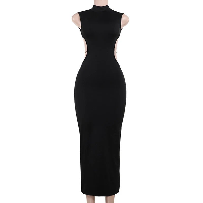 Sexy Backless Black Maxi Dresses For Women