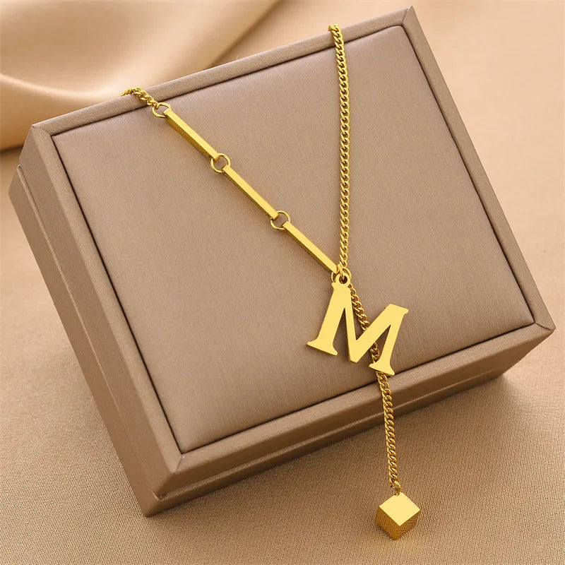 Initial Letter Necklace for Women