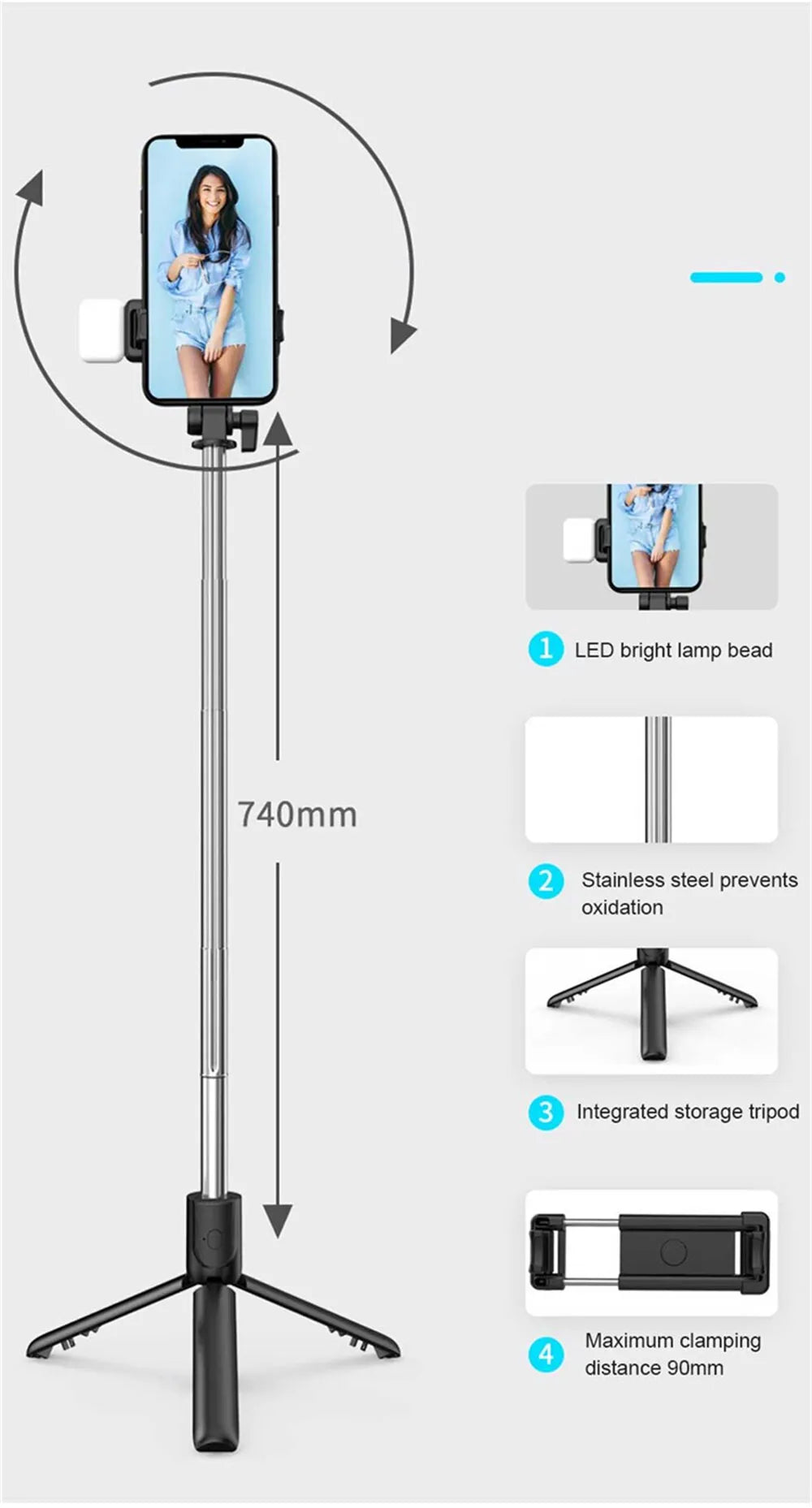 Cell Phone Selfie Stick Tripod
