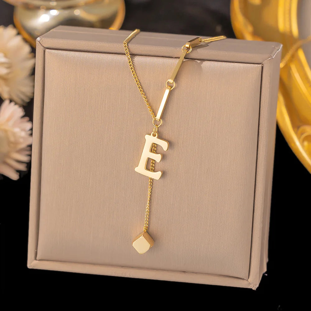 Initial Letter Necklace for Women