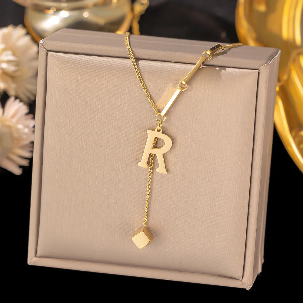 Initial Letter Necklace for Women