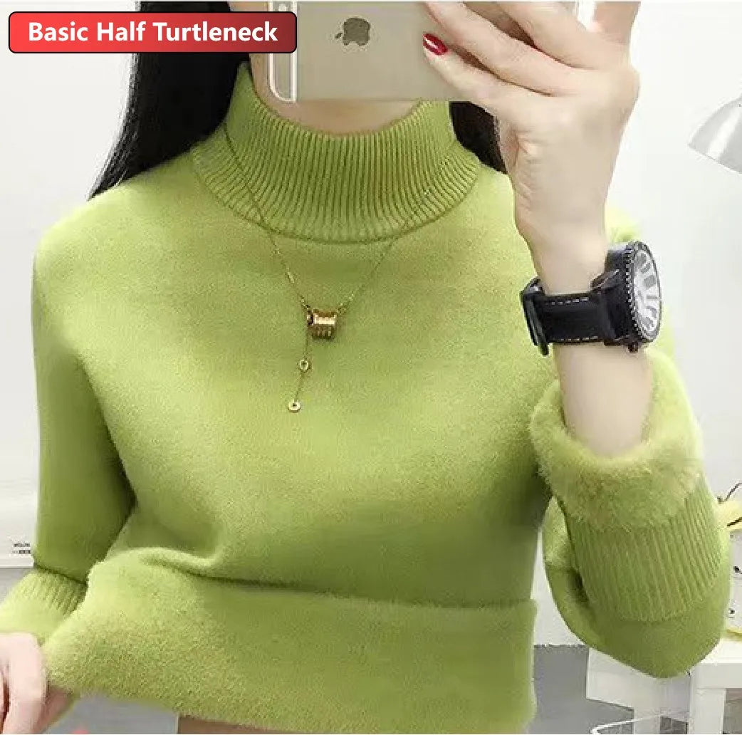 Women Elegant Thicken Velvet Sweater