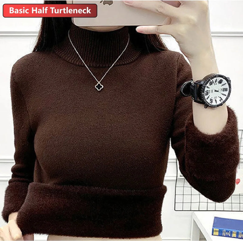 Women Elegant Thicken Velvet Sweater