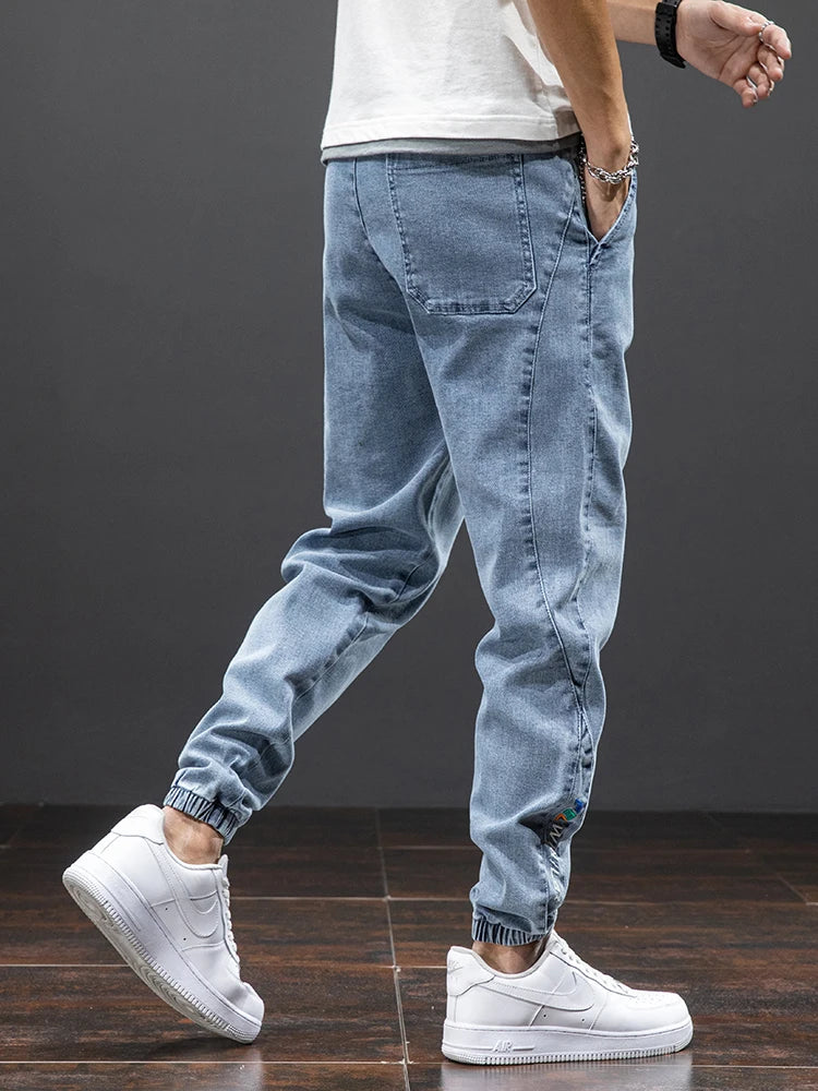 Spring Summer Black Blue Cargo Jeans