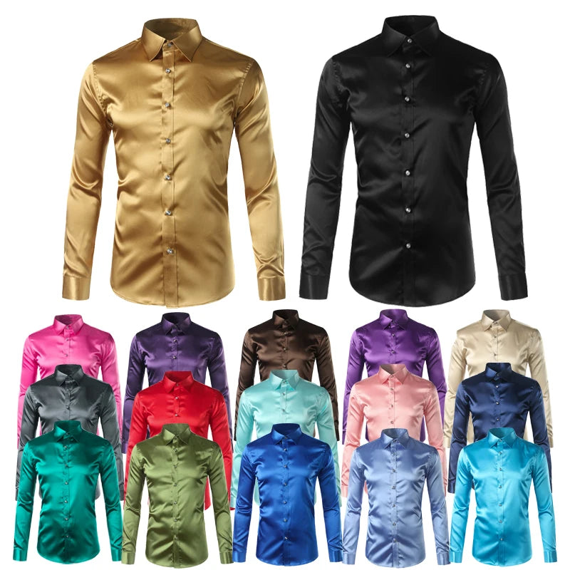 Satin Smooth Men Silk Shirt