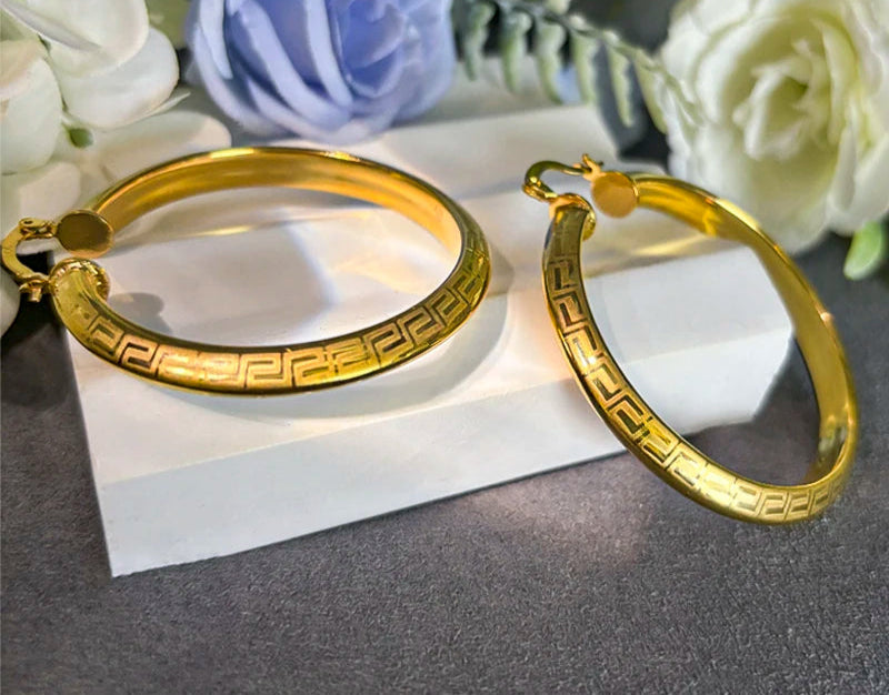18K Gold Plated Hoop Earrings for Women