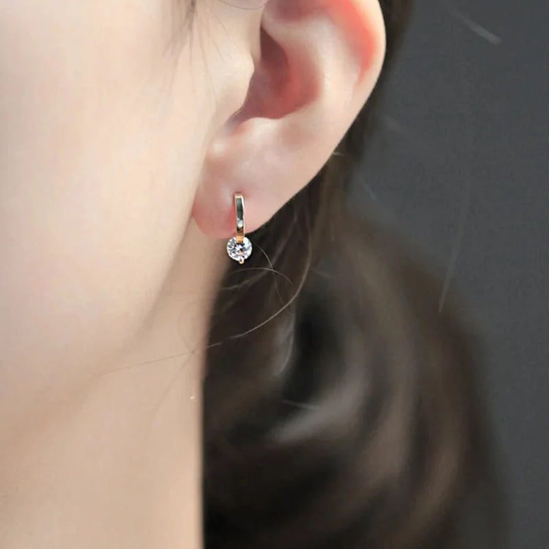 Metal Cubic Zirconia Stone Earrings