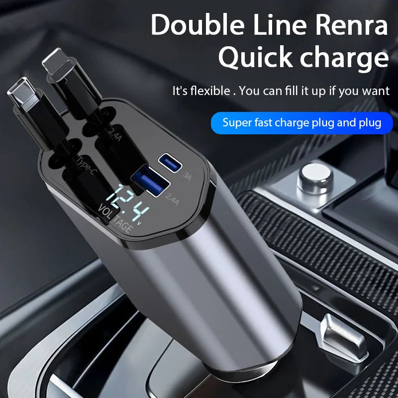4 in 1 Car Charger Retractable