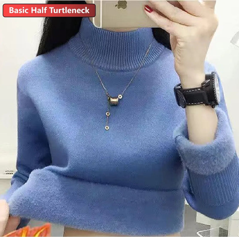 Women Elegant Thicken Velvet Sweater