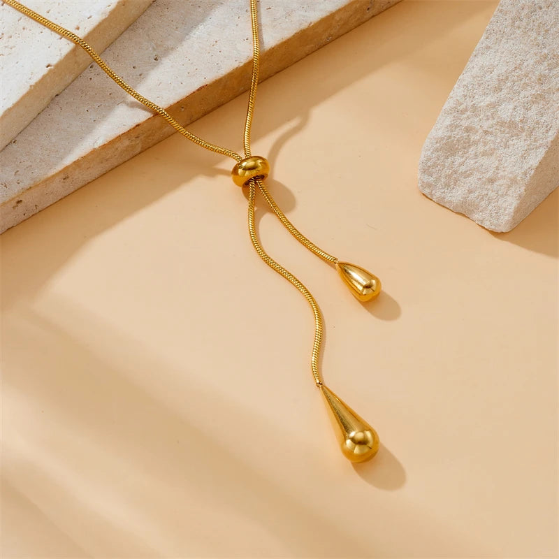 Water Droplet Necklace, Earrings For Women