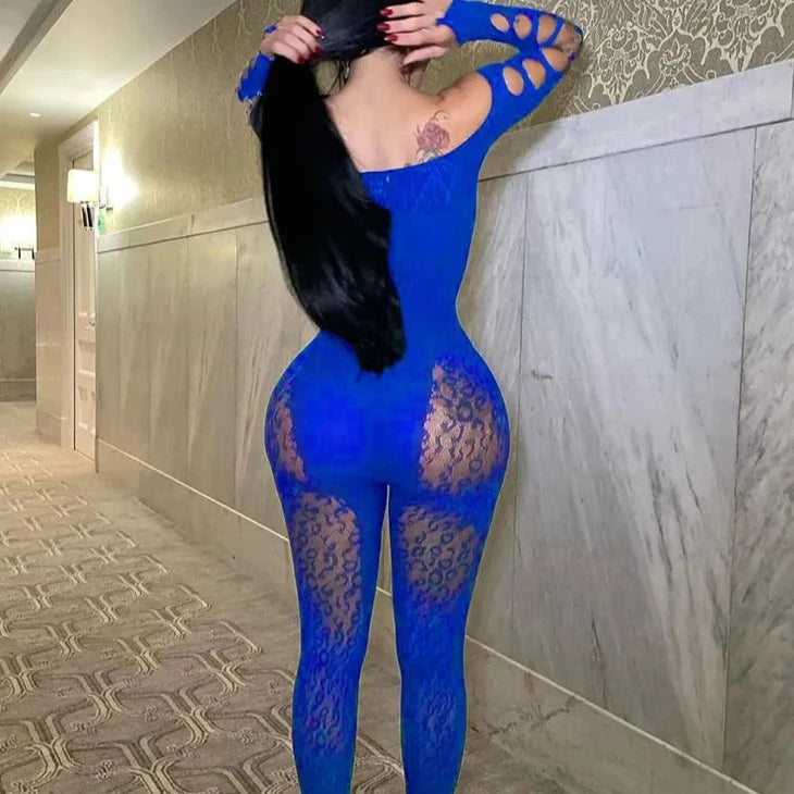 Hollow Out See Through Jumpsuits Women