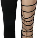 Sexy Bandage Leg Jumpsuit with Chain