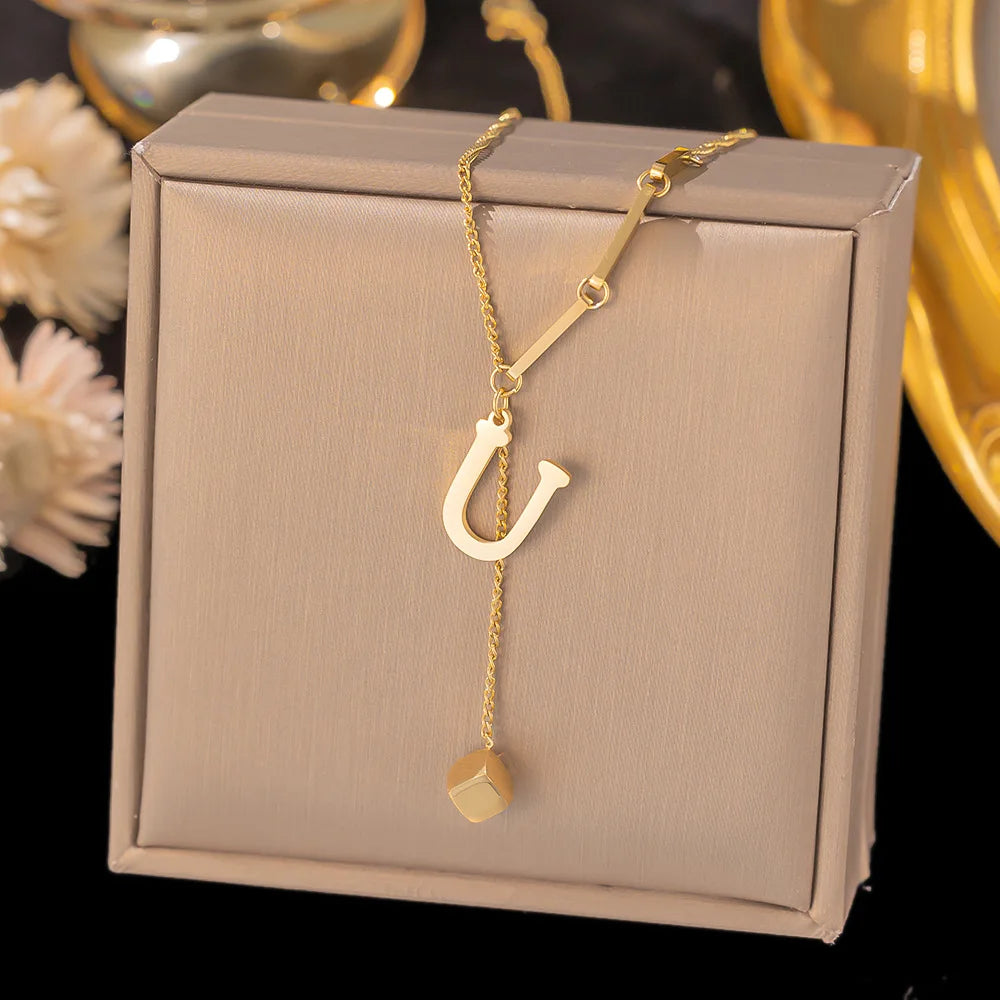 Initial Letter Necklace for Women