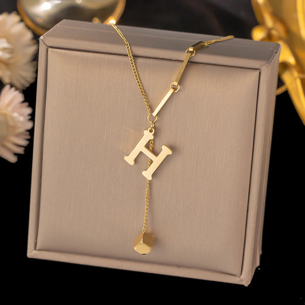 Initial Letter Necklace for Women