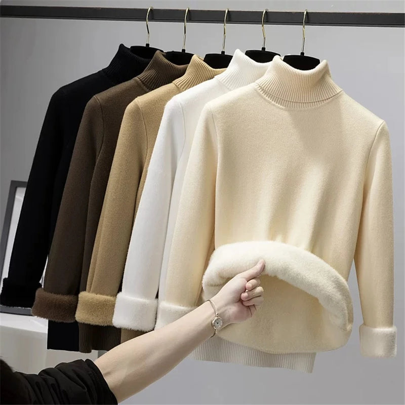 Women Elegant Thicken Velvet Sweater