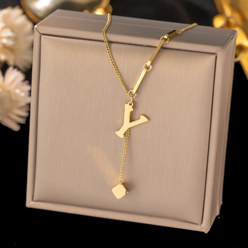 Initial Letter Necklace for Women