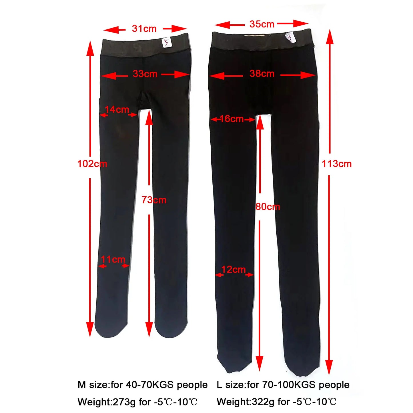 Women Winter Translucent Fleece Tights
