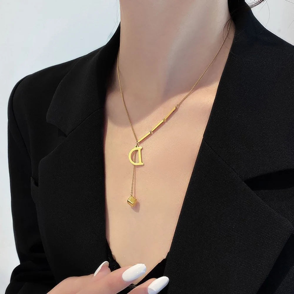Initial Letter Necklace for Women