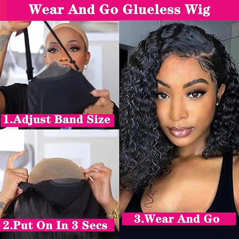 Short Curly Wear And Go Glueless Bob Wig