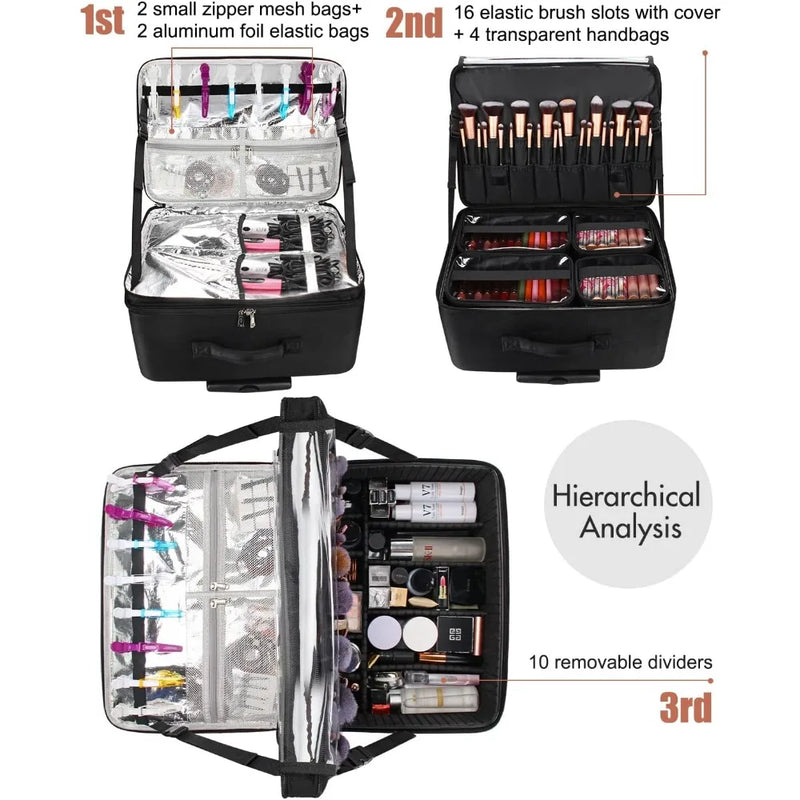 Relavel Extra Large Makeup Case Rolling