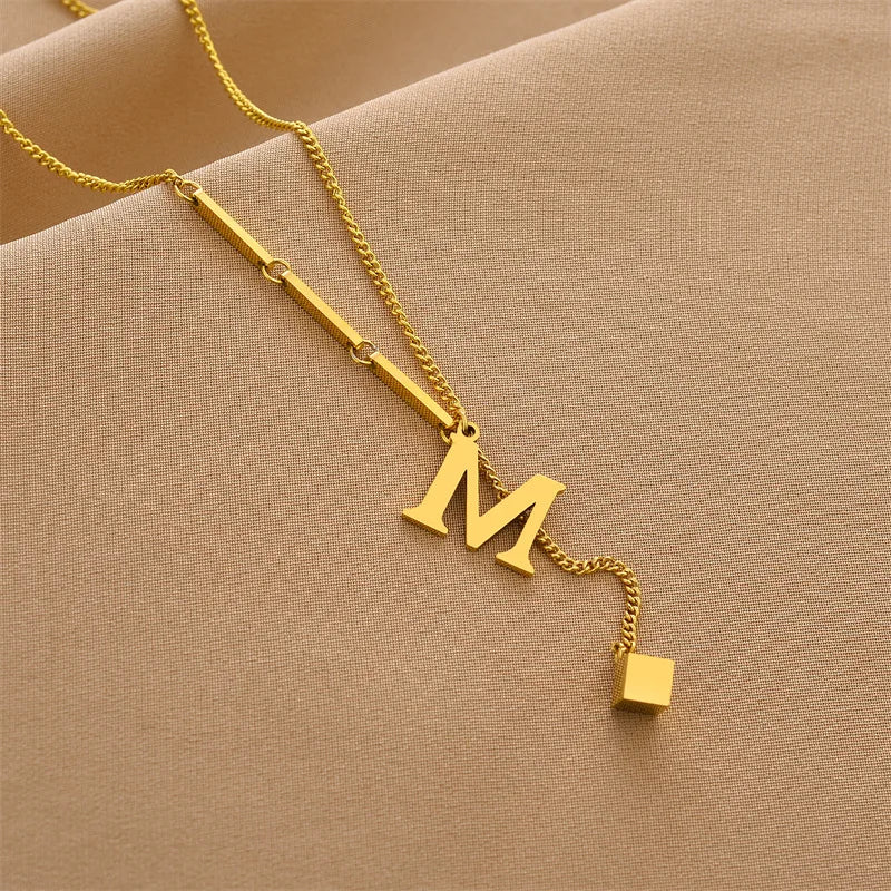 Initial Letter Necklace for Women