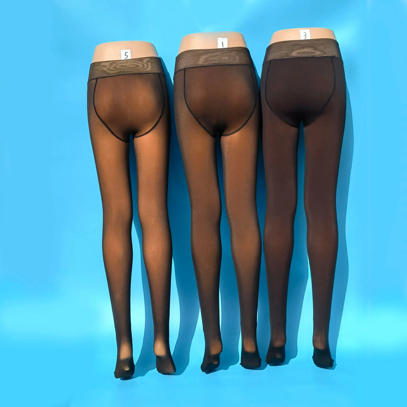 Women Winter Translucent Fleece Tights