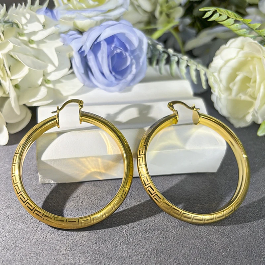 18K Gold Plated Hoop Earrings for Women