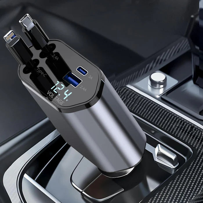 4 in 1 Car Charger Retractable
